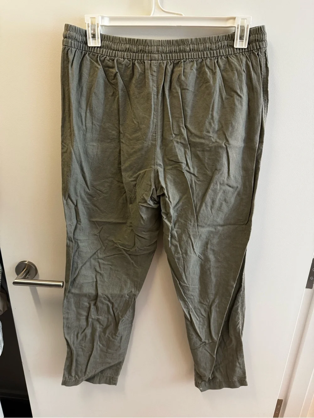H&M Linen Olive Drawstring Casual Pants